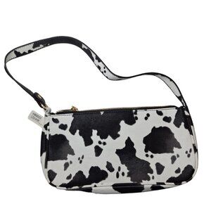 Tres Jolie Shoulder Handbag Cow Pattern Style Faux Leather Short